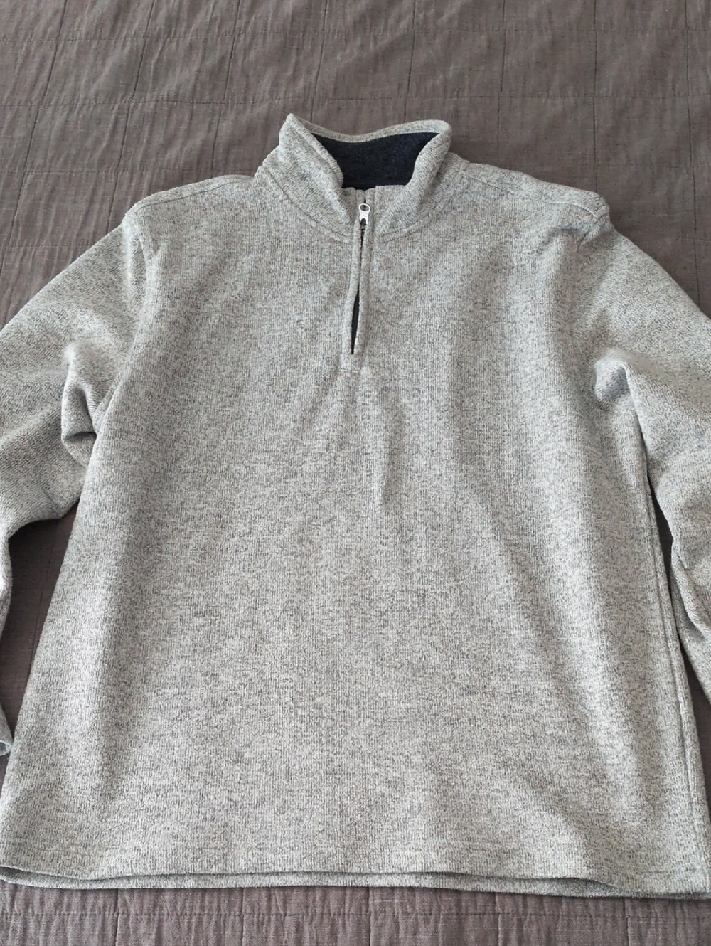 Izod Light Gray Quarter-Zip Pullover Sweater
